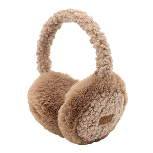 Taupe C.C Faux Fur Sherpa Earmuffs. Stay warm and stylish with these. Crafted with quality faux fur and Sherpa on the inside for ultimate comfort, these earmuffs provide superior insulation and protection from the cold. Their classic and timeless design allows them to easily match with any outfit.