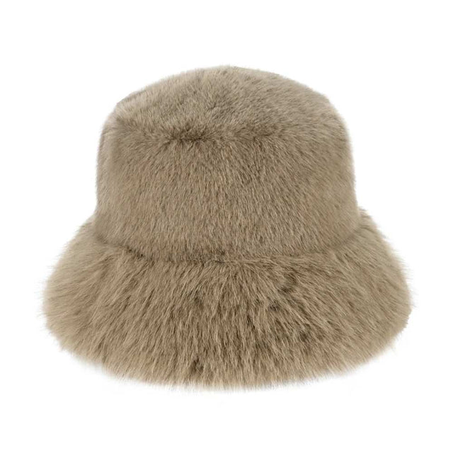Taupe C.C Faux Fur Solid Bucket Hat features meticulously crafted synthetic fur with superior texture and density. The structured bucket silhouette provides comprehensive coverage while maintaining thermal efficiency in cold conditions. Engineered with attention to detail, the hat offers balanced insulation properties and moisture resistance while delivering the aesthetic appeal of genuine fur without ethical concerns—an essential cold-weather accessory for the style-conscious consumer.