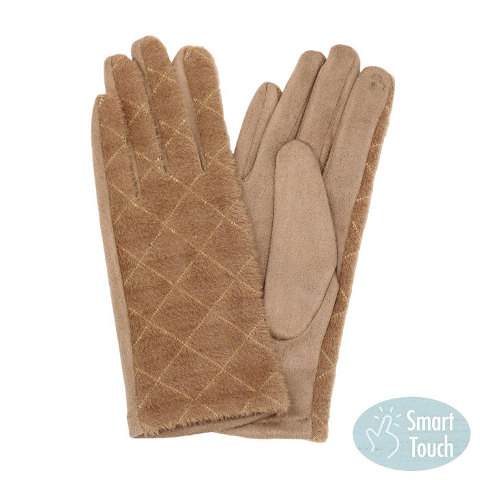 Taupe Diamond Patterned Touch Smart Gloves, give your look so much eye-catching with diamond touch smart gloves, a cozy feel. It's very fashionable and attractive. A pair of these gloves are awesome winter gift for your family, friends, anyone you love, and even yourself. Complete your outfit in a trendy style!