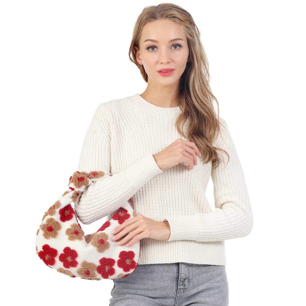 Taupe Flower Cluster Faux Fur Tote Bag, is perfect to carry all your handy items with ease. This faux fur tote bag features a top zipper closure for security that makes your life easier and trendier. This is the perfect gift idea for a birthday, holiday, Christmas, anniversary, Valentine's Day, etc.