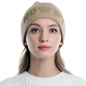 Taupe Howdy Message Knit Beanie Hat, wear this beautiful beanie hat with any ensemble for the perfect finish before running out the door into the cool air. It perfectly meets your chosen goal.  Perfect gift item for Birthdays, Christmas, Stocking stuffers, Secret Santa, holidays, anniversaries, Valentine's Day, etc. 