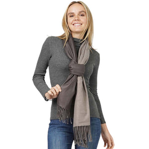 Taupe Reversible Solid Shawl Oblong Scarf, is delicate, warm, on-trend & fabulous, and a luxe addition to any cold-weather ensemble. This shawl oblong scarf combines great fall style with comfort and warmth. Perfect gift for birthdays, holidays, or any occasion.