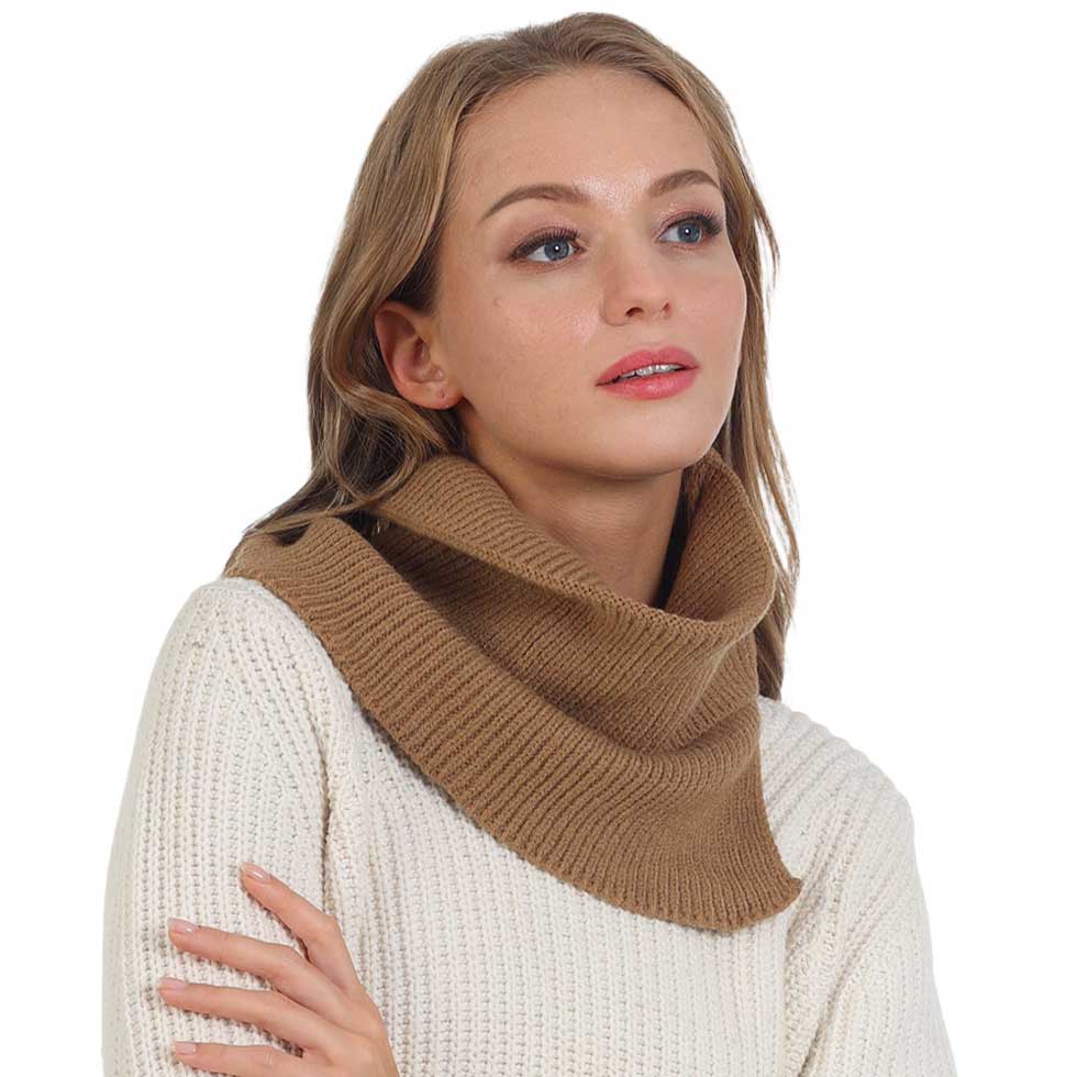 Taupe Solid Knit Snood Scarf, is delicate, warm, on-trend & fabulous, and a luxe addition to any cold-weather ensemble. Great for daily wear in the cold winter to protect you against the chill, the classic style scarf & amps up the glamour with a plush material. Perfect gift for birthdays, holidays, or any occasion.