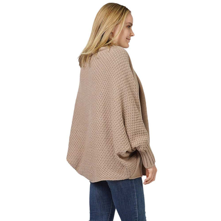 Taupe Solid Sweater Open Cardigan, delicate, warm, on-trend & fabulous, a luxe addition to any cold-weather ensemble. Great for daily wear in the cold winter to protect you against the chill, classic infinity-style amps up the glamour with a plush. Perfect Gift for wife, mom, birthday, holiday, etc.