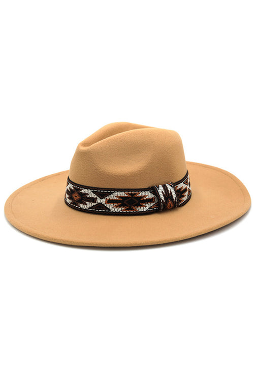 Taupe Tribal Band Panama Hat Ladies Taupe Panama Contrast Band Hat | Cordings US main image 3