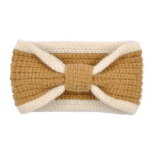 Taupe Two Tone Knit Bow Earmuff Headband, This will shield your ears from cold winter weather ensuring all-day comfort. An awesome winter gift accessory and the perfect gift item for Birthdays, Christmas, Stocking stuffers, Secret Santa, holidays, anniversaries, Valentine's Day, etc. Stay warm & trendy!