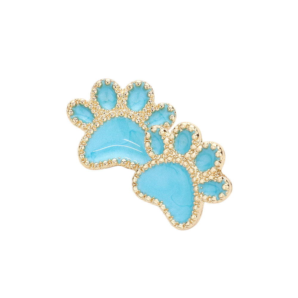 Teal Glittered Paw Stud Earrings are an eye-catching and fun accessory, that adds a touch of sparkle and whimsy to any look. Crafted from the highest quality a stunning glittered finish. Perfect for anyone who appreciates a unique and fashionable look. Brilliant choice for a gift to pet lovers and animal lovers.