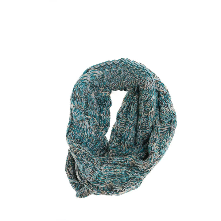 Teal KIDS Multi Tone Cable Knit CC Infinity Scarf offers a blend of warmth and style with its soft, durable cable knit construction. Featuring a multi-tone design, this infinity scarf ensures a snug, comfortable fit with no loose ends to manage, making it ideal for active children. Its breathable fabric delivers effective insulation to keep kids cozy during colder months, while the versatile look complements a variety of outfits and occasions. 