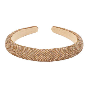 Topaz Bling Padded Headband, Indulge in luxury with our special headband. Featuring a beautiful and glamorous design, this headband is adorned with dazzling bling for a touch of elegance. The padded construction ensures comfort during wear, perfect for adding a touch of sophistication to any outfit.
