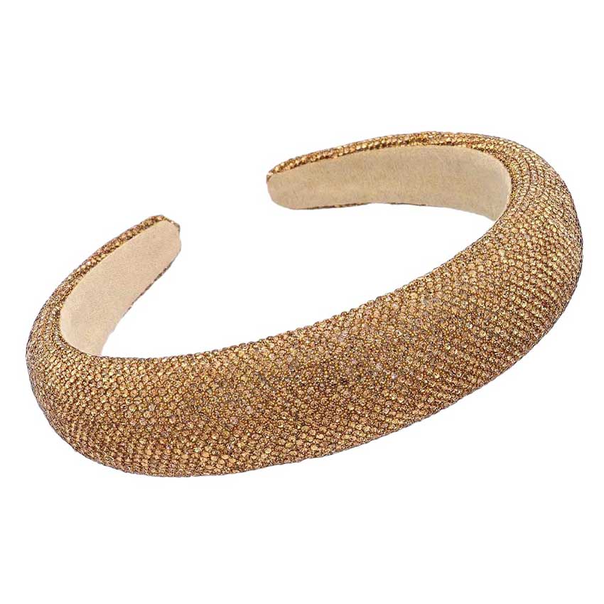 Topaz Bling Padded Headband, Indulge in luxury with our special headband. Featuring a beautiful and glamorous design, this headband is adorned with dazzling bling for a touch of elegance. The padded construction ensures comfort during wear, perfect for adding a touch of sophistication to any outfit.