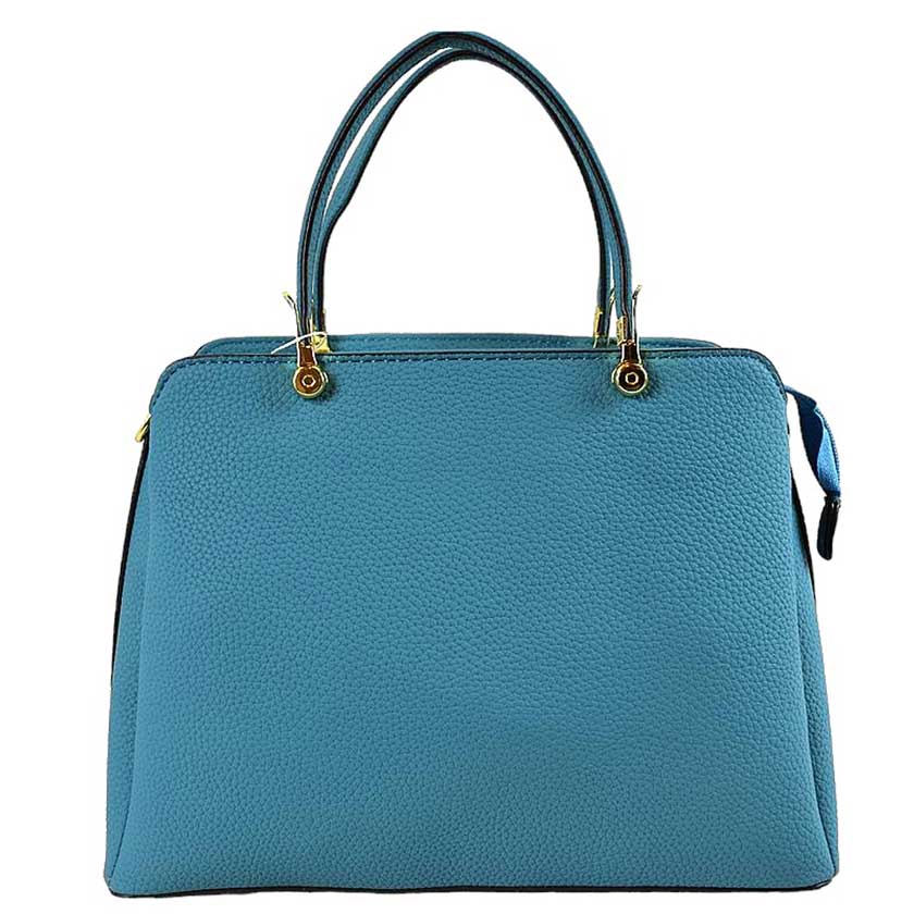 Turquoise Textured Faux Leather Top Handle Tote Bag, is designed with state-of-the-art faux leather. It features a textured design and a comfortable top handle for easy carrying. Its spacious interior allows you to carry your everyday necessities in style. Perfect for any occasion or everyday use making it a great gift choice.