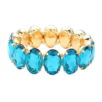 Turquoise Oval Stone Stretch Evening Bracelet, get ready with this oval stone bracelet to receive the best compliments on any special occasion. This classy evening bracelet is perfect for parties, Weddings, and Evenings. Awesome gift for birthdays, anniversaries, Valentine‚Äö√Ñ√¥s Day, or any special occasion.