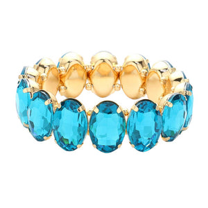 Turquoise Oval Stone Stretch Evening Bracelet, get ready with this oval stone bracelet to receive the best compliments on any special occasion. This classy evening bracelet is perfect for parties, Weddings, and Evenings. Awesome gift for birthdays, anniversaries, Valentine’s Day, or any special occasion.