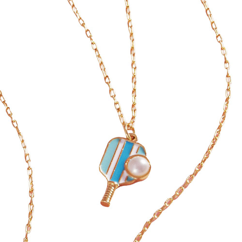 Turquoise Serve up some serious style with our Pearl Pointed Pickleball Racket Pendant Necklace! This unique necklace features a charming pearl and a playful pickleball racket pendant, perfect for any pickleball enthusiast. Show off your love for the game while looking effortlessly chic, this necklace is sure to turn heads.