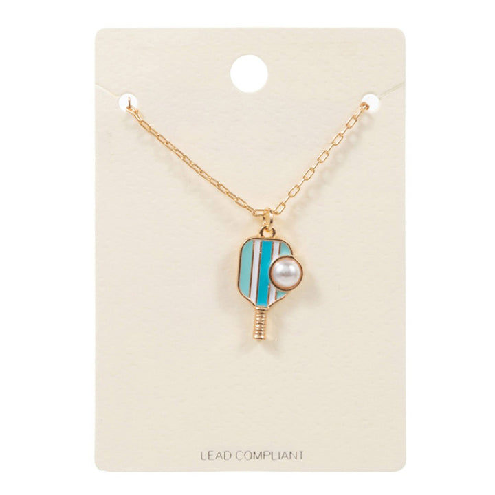 Turquoise Serve up some serious style with our Pearl Pointed Pickleball Racket Pendant Necklace! This unique necklace features a charming pearl and a playful pickleball racket pendant, perfect for any pickleball enthusiast. Show off your love for the game while looking effortlessly chic, this necklace is sure to turn heads.