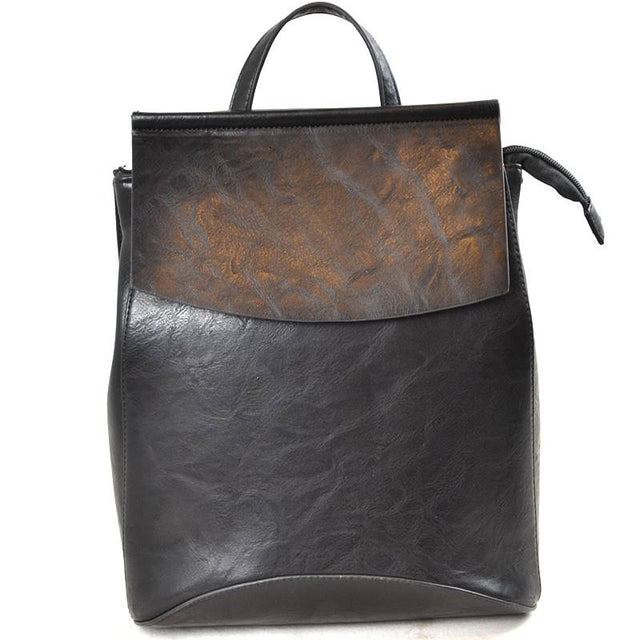 Vegan Long-lasting Faux Leather Backpack Convertible Bag - Backpacks