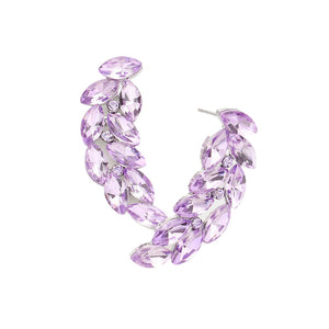 Violet Marquise Stone Cluster Evening Earrings, these elegant earrings feature a cluster of marquise-shaped stones, adding elegant glamour to any look. These earrings are sure to eye-catching element to any outfit. Awesome gift for birthdays, anniversaries, Valentine’s Day, or any special occasion. 
