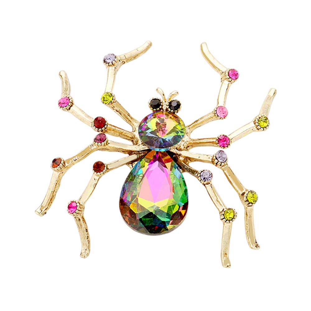 Vitrail-Crystal Spider Pin Brooch is crafted with sparkling crystals, adding a touch of sophistication to any outfit. The intricate design and attention to detail make it a must-have for any accessory collection. Elevate your style with this stunning brooch.