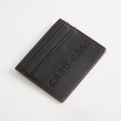 Textured Faux Leather Card Case Wallet - White