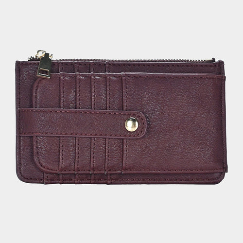 Faux Leather Wallet - Wine