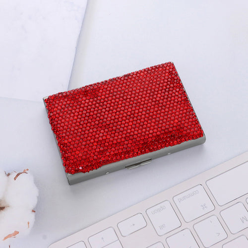 Bling Studded Card Case - Hematite