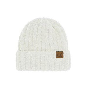 White C.C Solid Color Fuzzy Beanie Hat. Stay warm this winter with it. This stylish beanie features a soft, plush material to provide superior comfort and warmth. The adjustable fit ensures the perfect fit for any age group. A perfect winter gift, enjoy the winter season in style with the C.C Solid Color Fuzzy Beanie.
