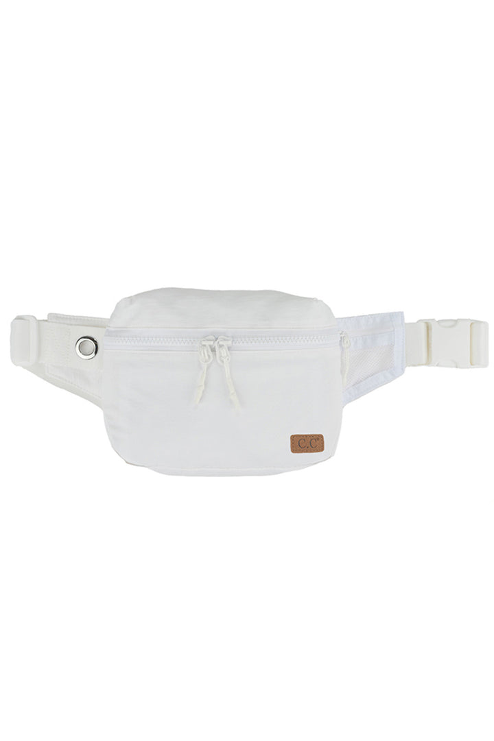 White C.C Zipper Fanny Pack is a versatile and stylish accessory that provides hands-free convenience and organization. With a durable yet lightweight construction, this fanny pack is perfect for everyday use as well as travel and outdoor activities. Its convenient zipper design ensures secure storage of essentials, making it the perfect choice for those on the go.
