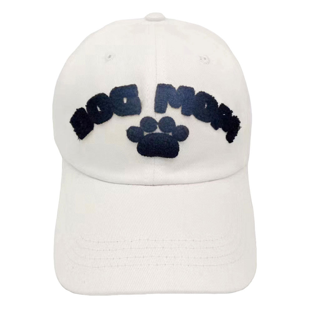 White Dog Mom Message Paw Pointed Baseball Cap, shows your love for pups in style with this perfectly crafted dog mom message cap.  This is sure to be an essential for any pet-loving wardrobe. It's an excellent gift for your friends, family, or loved ones who love dogs most.