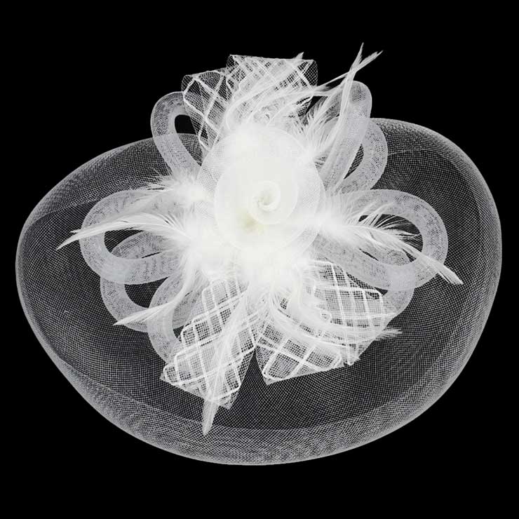 Feather Mesh Flower Fascinator Headband – Madeline Love display picture 1