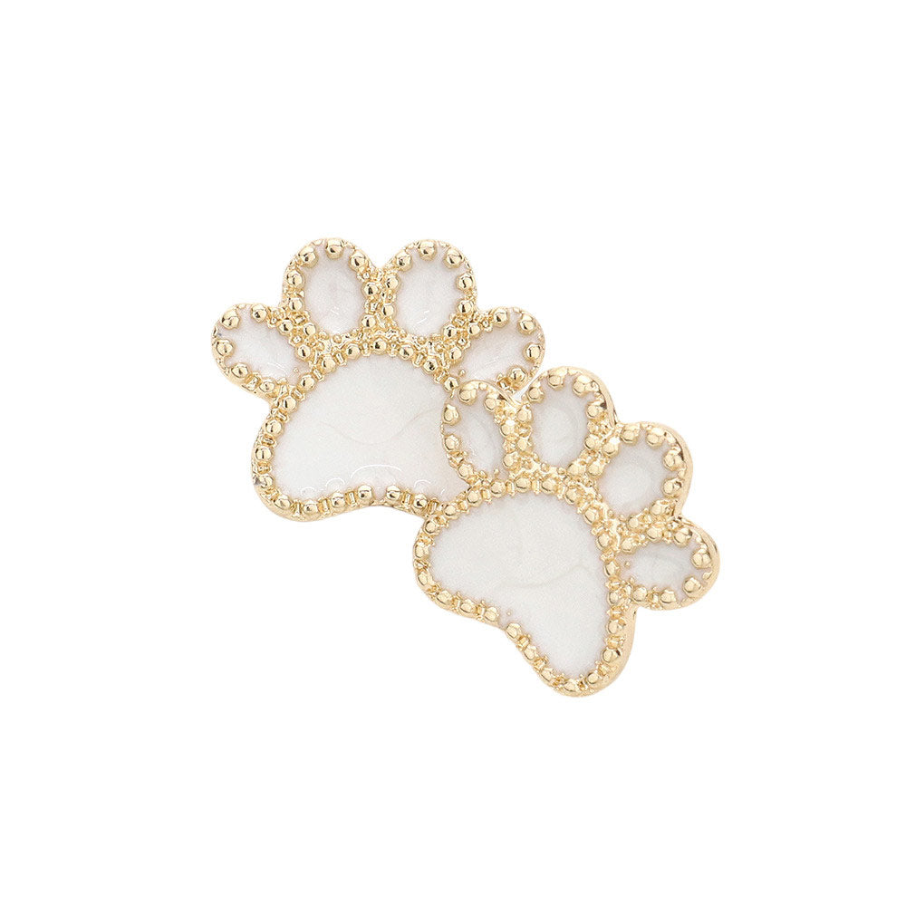 White Glittered Paw Stud Earrings are an eye-catching and fun accessory, that adds a touch of sparkle and whimsy to any look. Crafted from the highest quality a stunning glittered finish. Perfect for anyone who appreciates a unique and fashionable look. Brilliant choice for a gift to pet lovers and animal lovers.