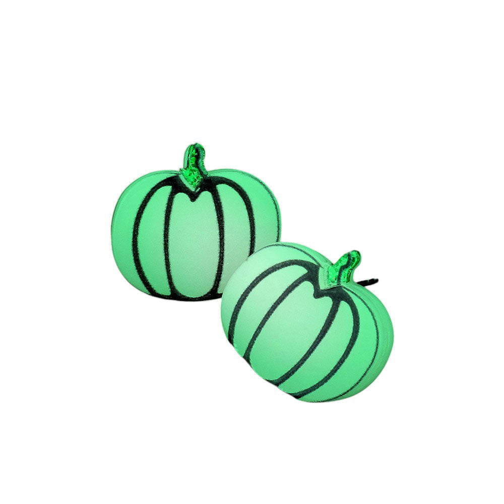 White-Glow in The Dark Pumpkin Stud Earrings. These festive earrings are perfect for Halloween and Thanksgiving, adding a spooky and fun touch to any outfit. The glow-in-the-dark feature will make you stand out at any event. Perfect for daily wear. Show off your Thanksgiving spirit with this charming set! 