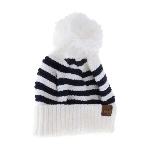 White Knit Pom Striped C.C Beanie combines functional warmth with refined style. Featuring a soft, high-quality knit construction and a distinctive striped design, this beanie offers reliable insulation for cold weather. The attached pom adds a classic, stylish accent, making it ideal for both casual and outdoor wear during chilly seasons. Durable and comfortable, it’s a practical accessory for expert-level cold weather protection. 