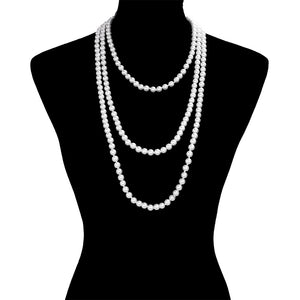 White Pearl Long Necklace, is the perfect marriage between timeless elegance and modern style. Handcrafted with pearls, this exquisite necklace is sure to become a staple in any jewelry wardrobe. Its contemporary design and luxurious materials make it a perfect choice for any occasion. Perfect occasional gift idea.