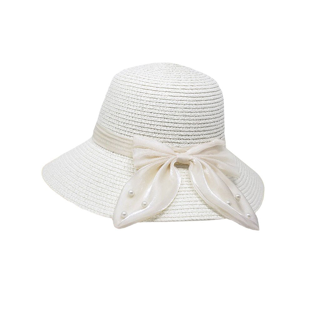 White Pearl Pointed Bow Band Straw Sun Hat is the perfect accessory for sunny days! With its elegant pearl detailing and delicate bow band, it adds a touch of sophistication to any outfit. The sturdy straw material provides protection from the sun while the pointed design adds a chic and stylish touch.