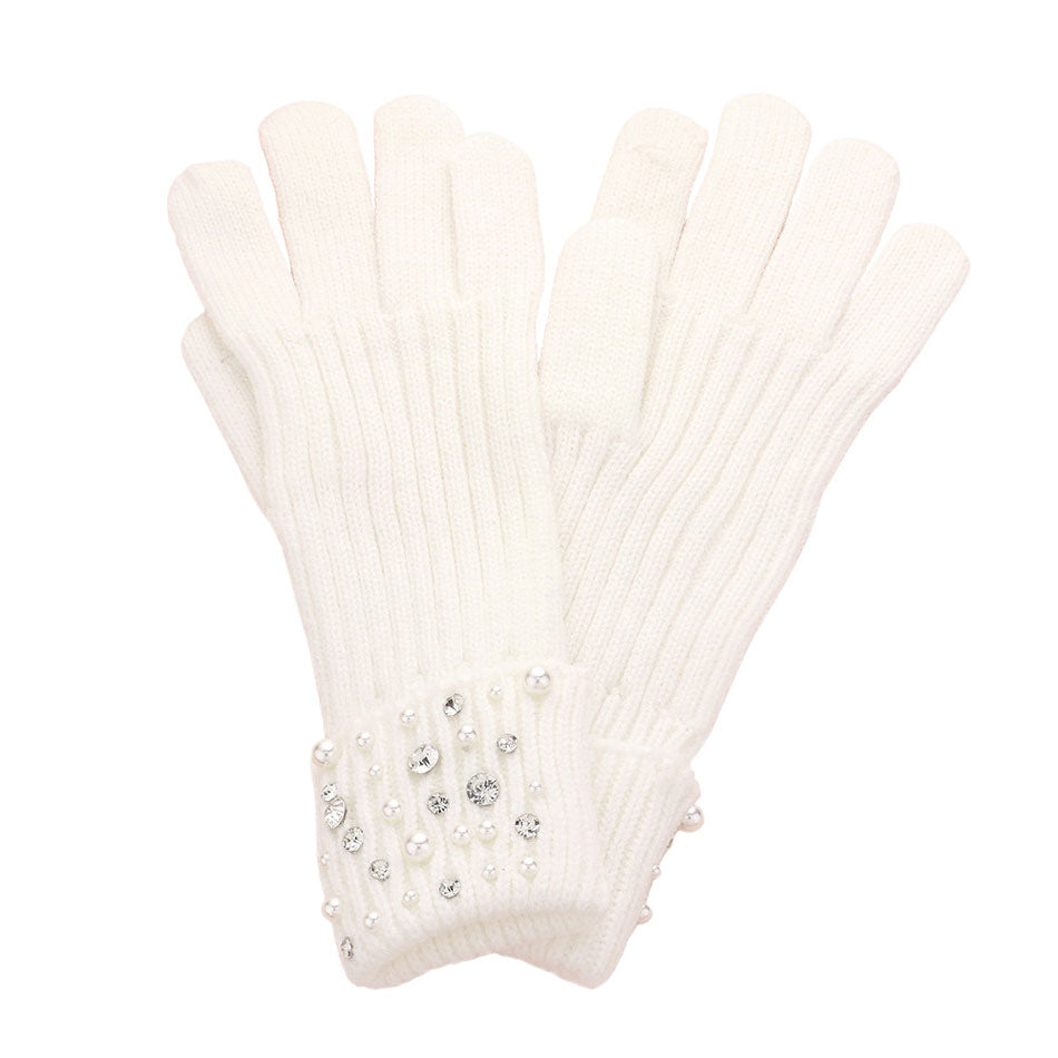 Louis Vuitton Embellished Fingerless Gloves - Black Winter