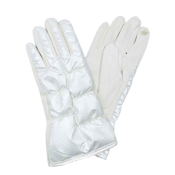 White-Puffer Smart Touch Gloves, Perfect combination of style and functionality. With their innovative design, you can easily use your touch screen devices without having to remove your gloves. Made with high-quality materials, these gloves are both durable and comfortable, making them an ideal choice for the colder months