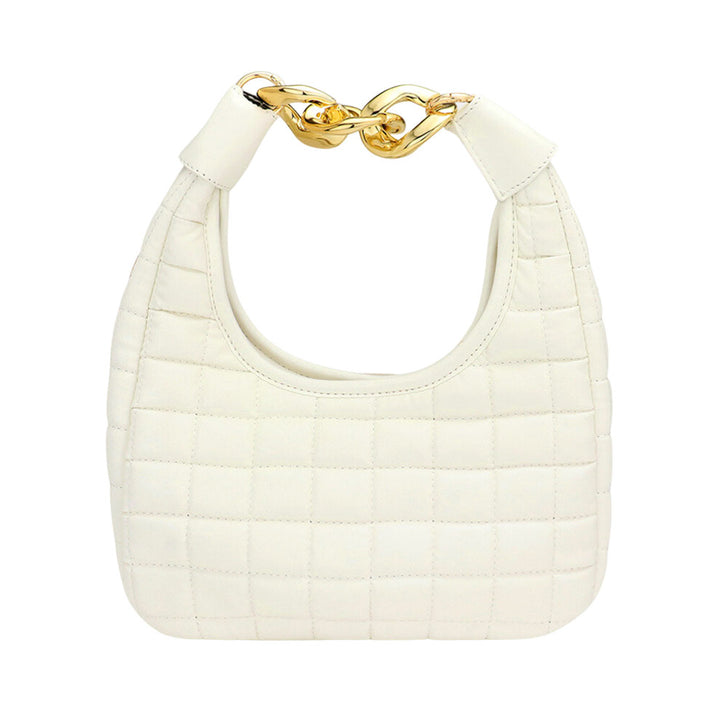 White Quilted Soft Tote Crossbody Bag,  the interior has enough capacity for keys, phones, cards, sunglasses, purses, lipsticks, books, and water bottles. A wonderful gift for your lover, family, and friends. Perfect for traveling, beach, parties, shopping, camping, dating, and other outdoor activities in daily life.