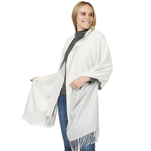White Reversible Solid Shawl Oblong Scarf, is delicate, warm, on-trend & fabulous, and a luxe addition to any cold-weather ensemble. This shawl oblong scarf combines great fall style with comfort and warmth. Perfect gift for birthdays, holidays, or any occasion.