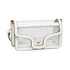White Solid Faux Leather Transparent Rectangle Shoulder Bag, is sophisticated and stylish. Crafted with durable, high-quality faux leather, it features a transparent rectangular shape for a chic look. Carry it to your next dinner date or social event to add a touch of elegance. Perfect Gift for fashion enthusiasts.