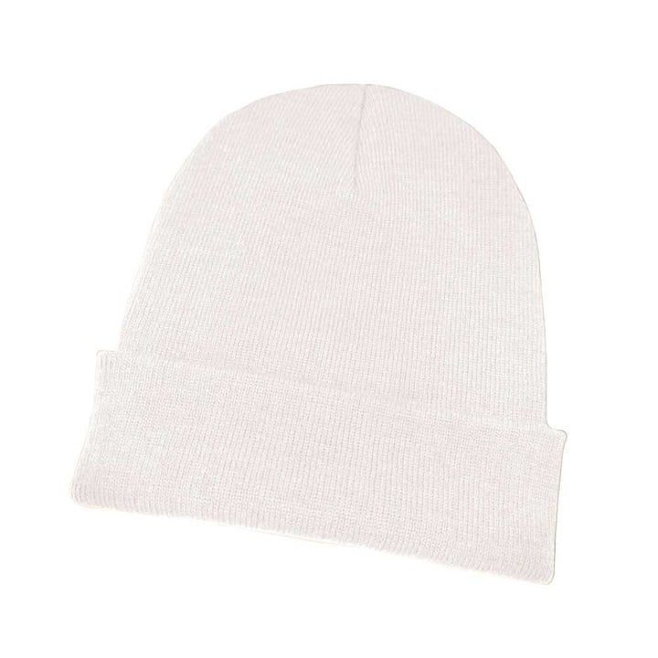 White Solid Knit Beanie Hat, Stay warm and stylish with this classic piece. Made from high-quality yarn, this beanie is designed to keep you comfortable in colder weather conditions. Its snug fit provides optimal heat retention to keep you insulated. Available in a range of colors, this beanie is perfect for winter weather.