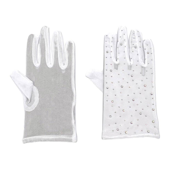 White-Stone Embellished Mesh Dressy Wedding Gloves are the perfect accessory for any bride-to-be. The delicate mesh design is adorned with sparkling stones, adding a touch of elegance to your special day. The gloves provide a classic and stylish look, while also keeping your hands warm during outdoor ceremonies.
