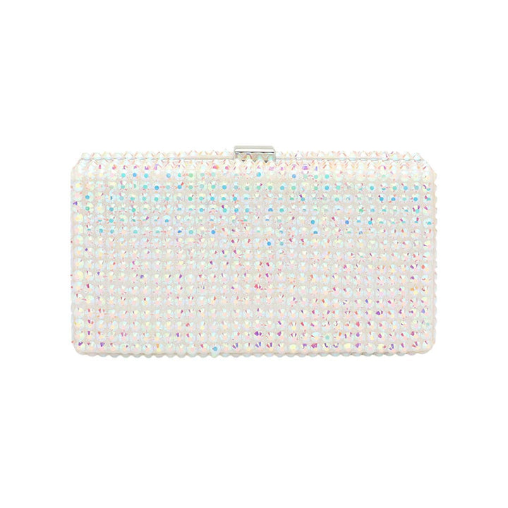 White Studded Bling Rectangle Evening Clutch Crossbody Bag, is beautifully designed and fit for all special occasions & places. Show your trendy side with this rectangle evening crossbody bag. Perfect gift ideas for a Birthday, Holiday, Christmas, Anniversary, Valentine's Day, and all special occasions.