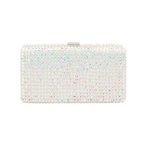 White Studded Bling Rectangle Evening Clutch Crossbody Bag, is beautifully designed and fit for all special occasions & places. Show your trendy side with this rectangle evening crossbody bag. Perfect gift ideas for a Birthday, Holiday, Christmas, Anniversary, Valentine's Day, and all special occasions.