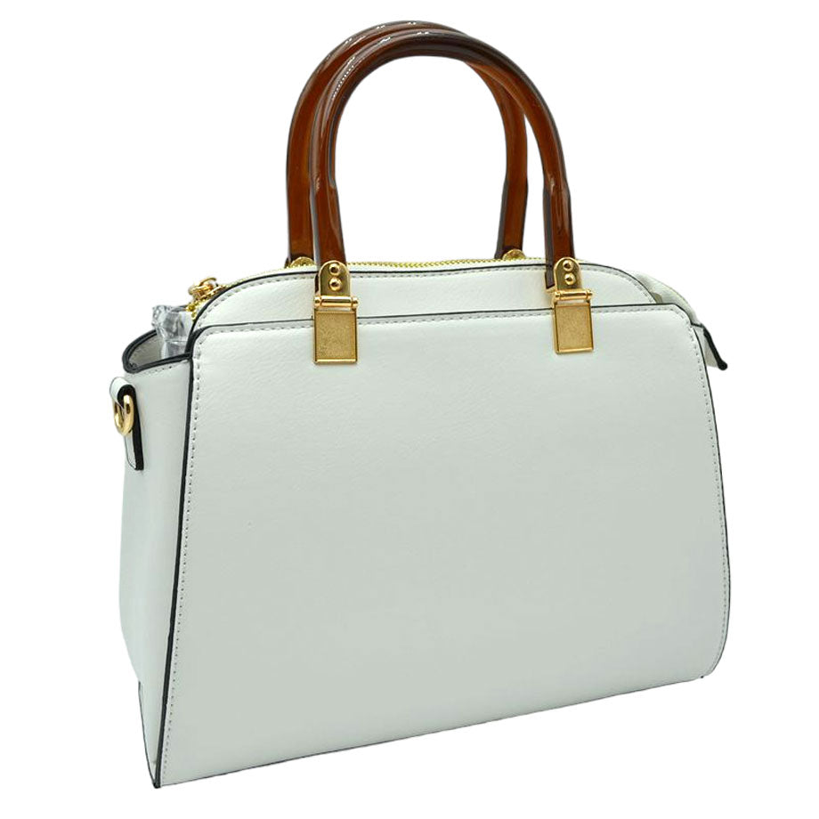 White Faux Leather Top Zipper Closure Crossbody Tote Handbag. Vegan leather material that's light weight and comfortable to carry. Perfectly goes with any outfit and shows your trendy choice to make you stand out on your occasion. Ideal for keeping small essentials in one place. Perfect Birthday Gift, Christmas Gift, Anniversary Gift, Mothers Day Gift, Regalo Navidad, Regalo Cumpleanos, Valentines Day Gift