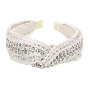 White Woven Cord Twisted Headband, create a beautiful look while perfectly matching your color with the easy-to-use woven cord twisted headband. These woven cord-twisted headbands set you apart from everyone else. Due to this, all eyes are fixed on you. These are awesome gift ideas for your loved one or yourself.