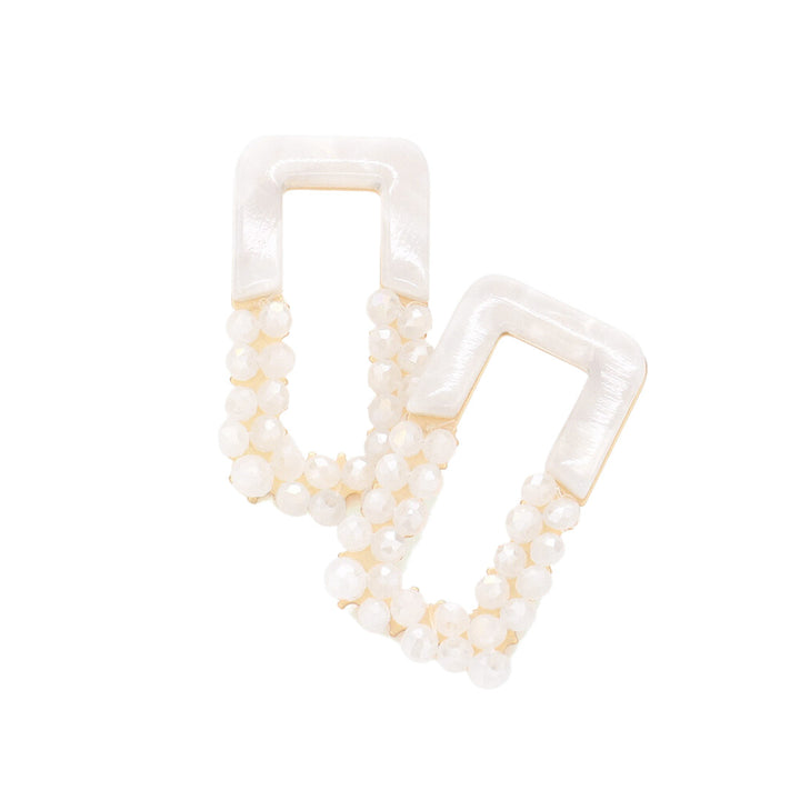 Be the envy of your friends with these unique "rectangle earrings" that make the perfect jazzy accessory for any outfit. Crafted from celluloid acetate and faceted beading, they make a statement without saying a word! Perfect Birthday Gift, Anniversary Gift, Christmas Gift, Regalo Navidad, Regalo Cumpleanos