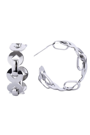 White Gold Elegant post hoop earrings crafted from hypoallergenic brass with a luxurious 14K gold and white dip finish. These versatile hoops feature a comfortable 3.2cm diameter, perfect for everyday wear or special occasions. Lead and nickel compliant, making them ideal for sensitive skin. The durable post design ensures secure, all-day comfort while maintaining a polished, sophisticated look.