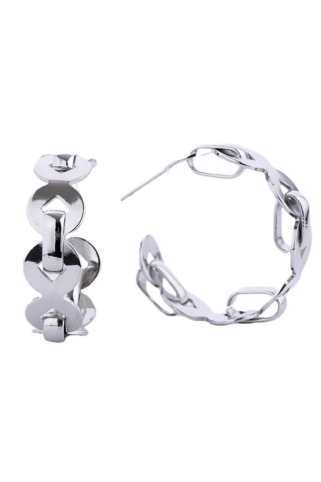 White Gold Elegant post hoop earrings crafted from hypoallergenic brass with a luxurious 14K gold and white dip finish. These versatile hoops feature a comfortable 3.2cm diameter, perfect for everyday wear or special occasions. Lead and nickel compliant, making them ideal for sensitive skin. The durable post design ensures secure, all-day comfort while maintaining a polished, sophisticated look.