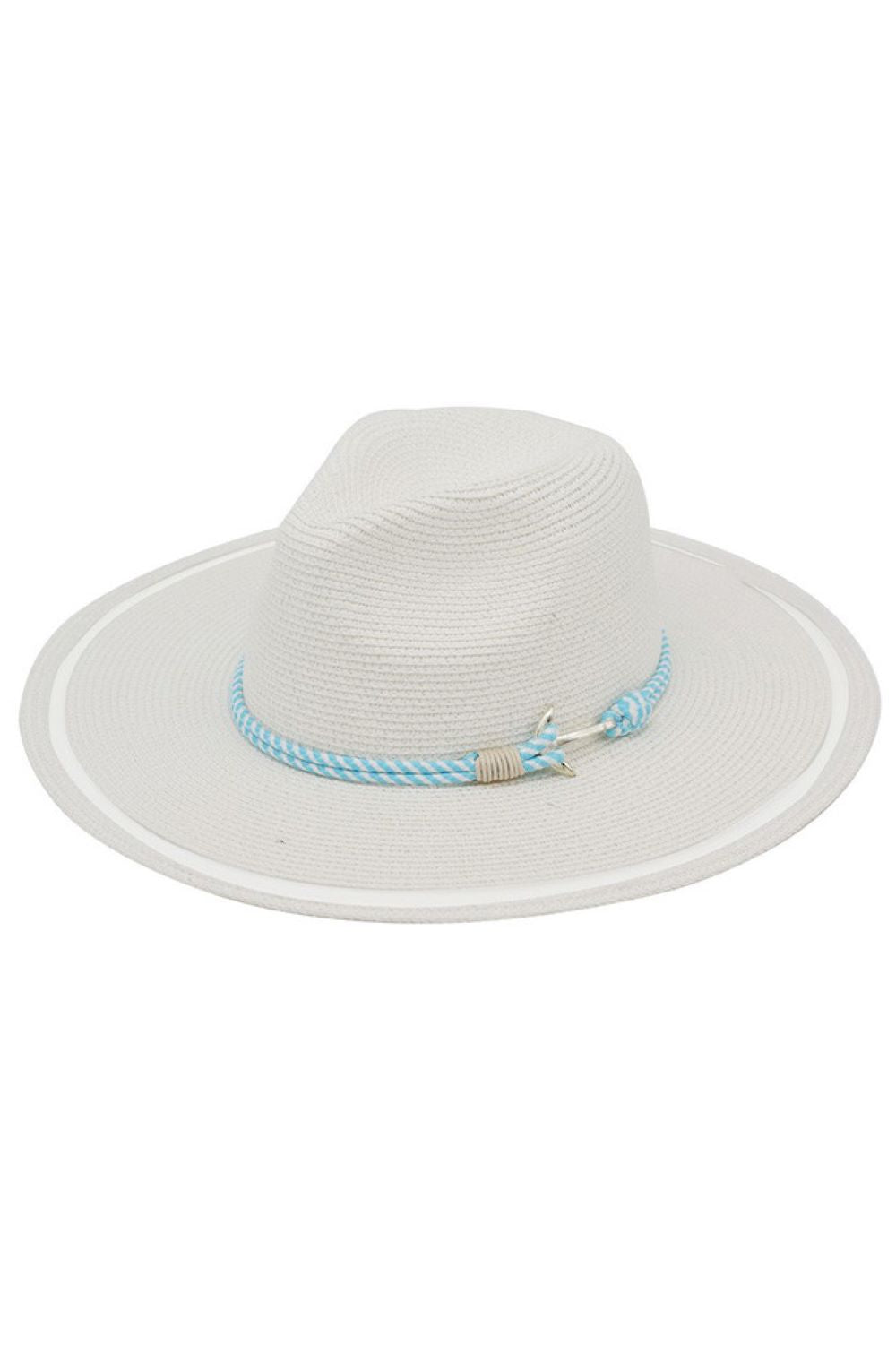 Nautical Rope with Anchor Detail Sheer Brim Sun Hat – Madeline Love