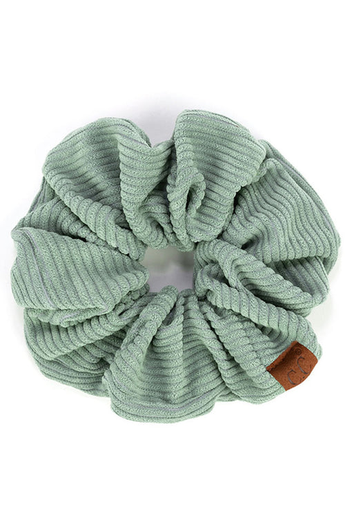 C.C Corduroy Solid Color Soft Scrunchies - Mint